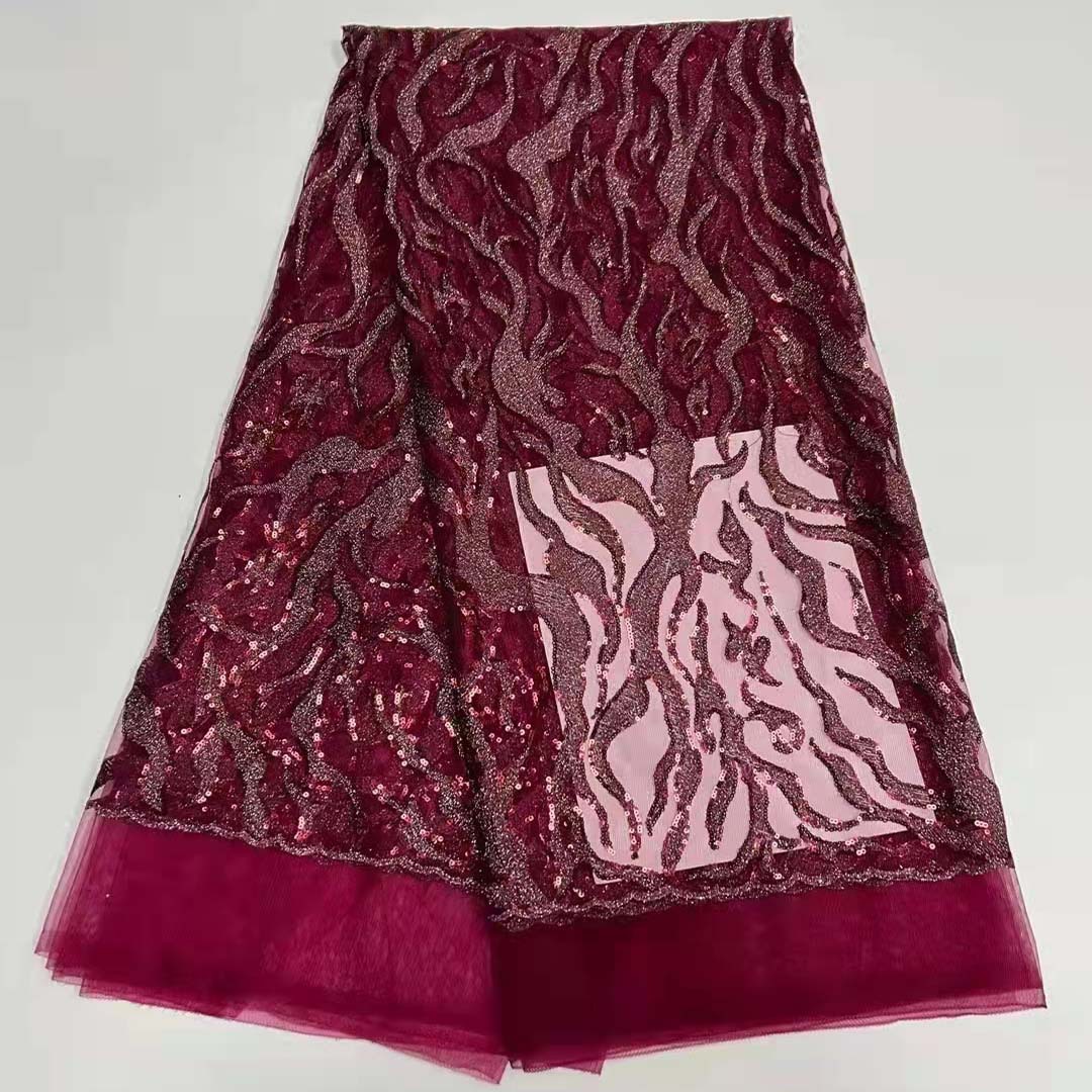 Nueva malla oscuro patrón de lentejuelas bordado accesorios de encaje de Europa y América no-vestido de fiesta de la boda tela de encaje JX1847 image 11
