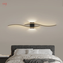 壁灯现代简约客厅沙发背景墙装饰灯极简线条波浪书房主卧室床头灯