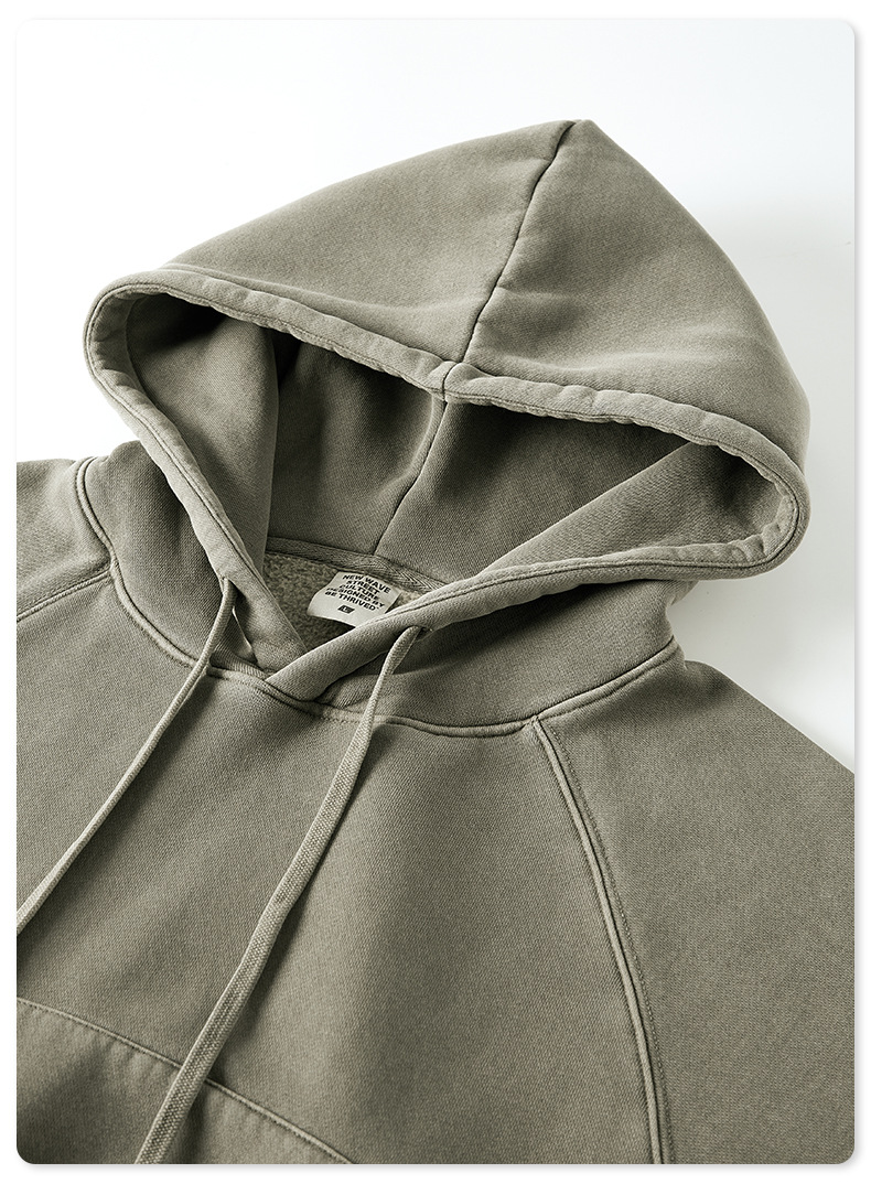 Damen Retro Kapuzenpullover Mit Samtfutter Und Waschung_voghion.com