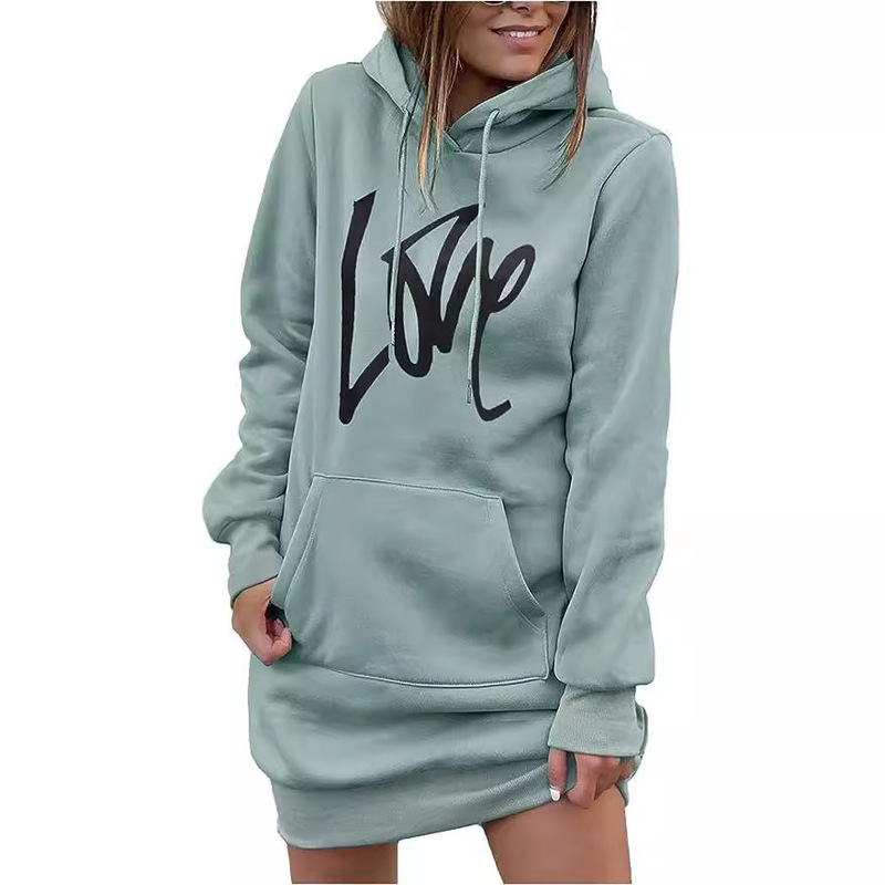 2023 European and American autumn and winter new cross-border foreign trade hot selling Amazon popular hoodie mid-length sweater dress 2023 European and American autumn and winter new cross-border foreign trade hot selling Amazon popular hoodie mid-length sweater dress