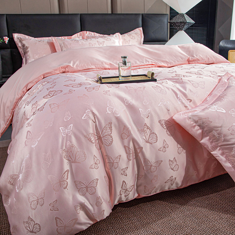 Satin Jacquard Duvet Set Luxurious Bedding For Home And Bedroom_voghion.com