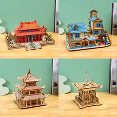 3D立體激光摩天輪拼圖批發 模型裝飾擺件成人兒童益智玩具DIY拼圖