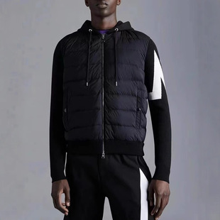 High Version in stock Daifa Mengjia New Knitted Stitching Lightweight Hooded Double Peak Down Jacket for Men and Women