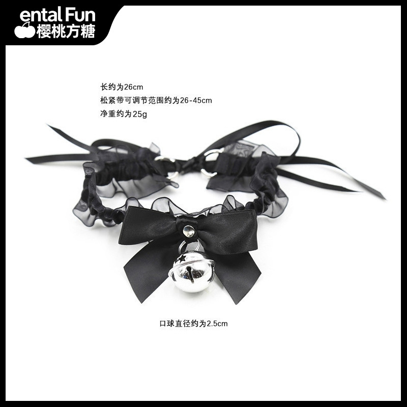 Cherry Sweet Love encaje elástico de campana de plata collar con collar de campana de plata para adultos image 1