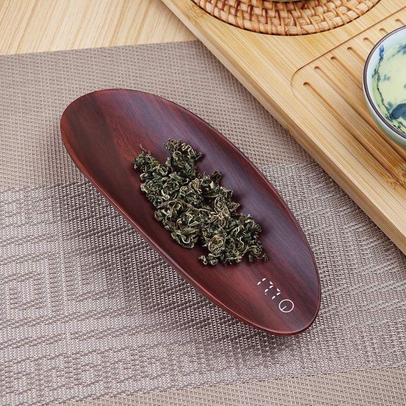 500g/0.1g Digital Scale Tea Scoop Portable Gift Tea Set High-Precision Small Walnut Tea Scoop