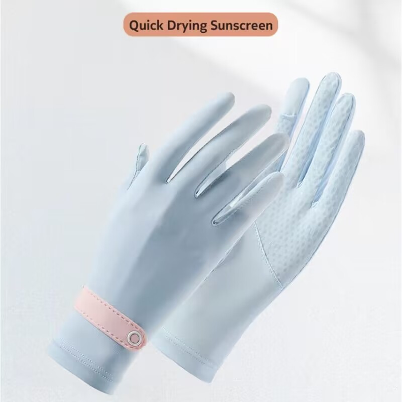 Guantes de protección solar verano de las mujeres delgada transpirable protección UV conducción ciclismo antideslizante Flip hielo guantes de encaje sensación fresca