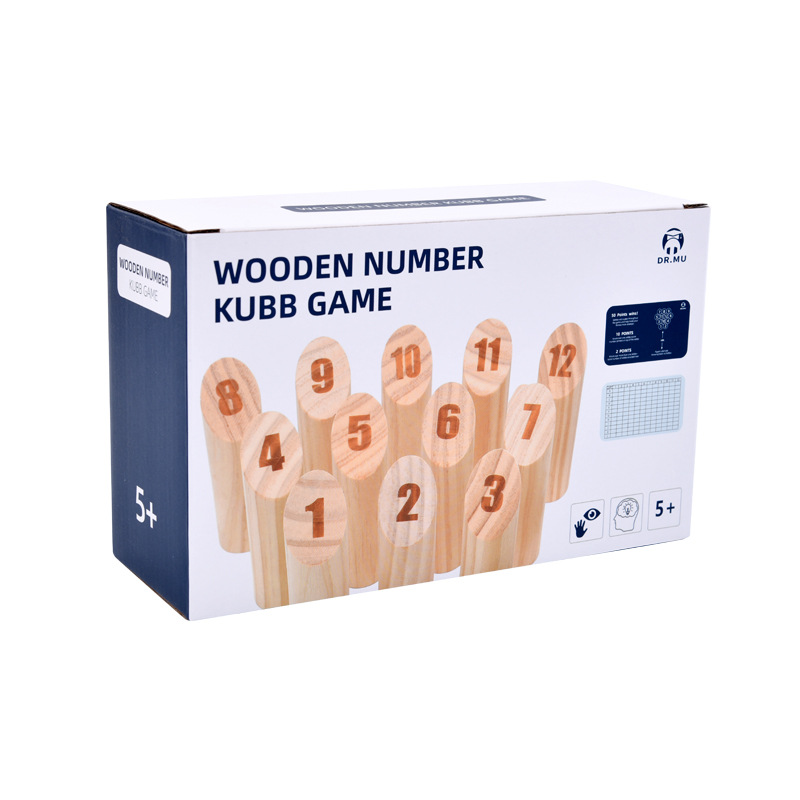 Juguete transfronterizo de madera Finlandia colisión columna lanzando divertido juego césped al aire libre niños grupo de adultos interacción de construcción