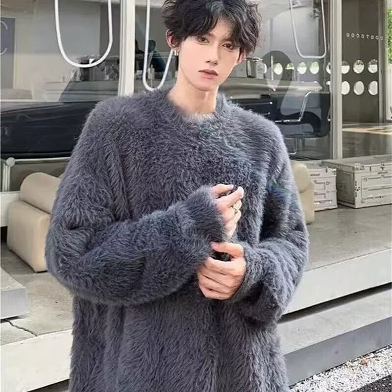 Men's Lazy Soft Waxy Base Sweater for Autumn and Winter