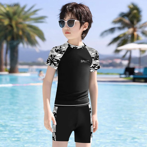 Children's swimsuit boy split boy swimsuit middle and large teenager summer  new five-point swimming trunks suit