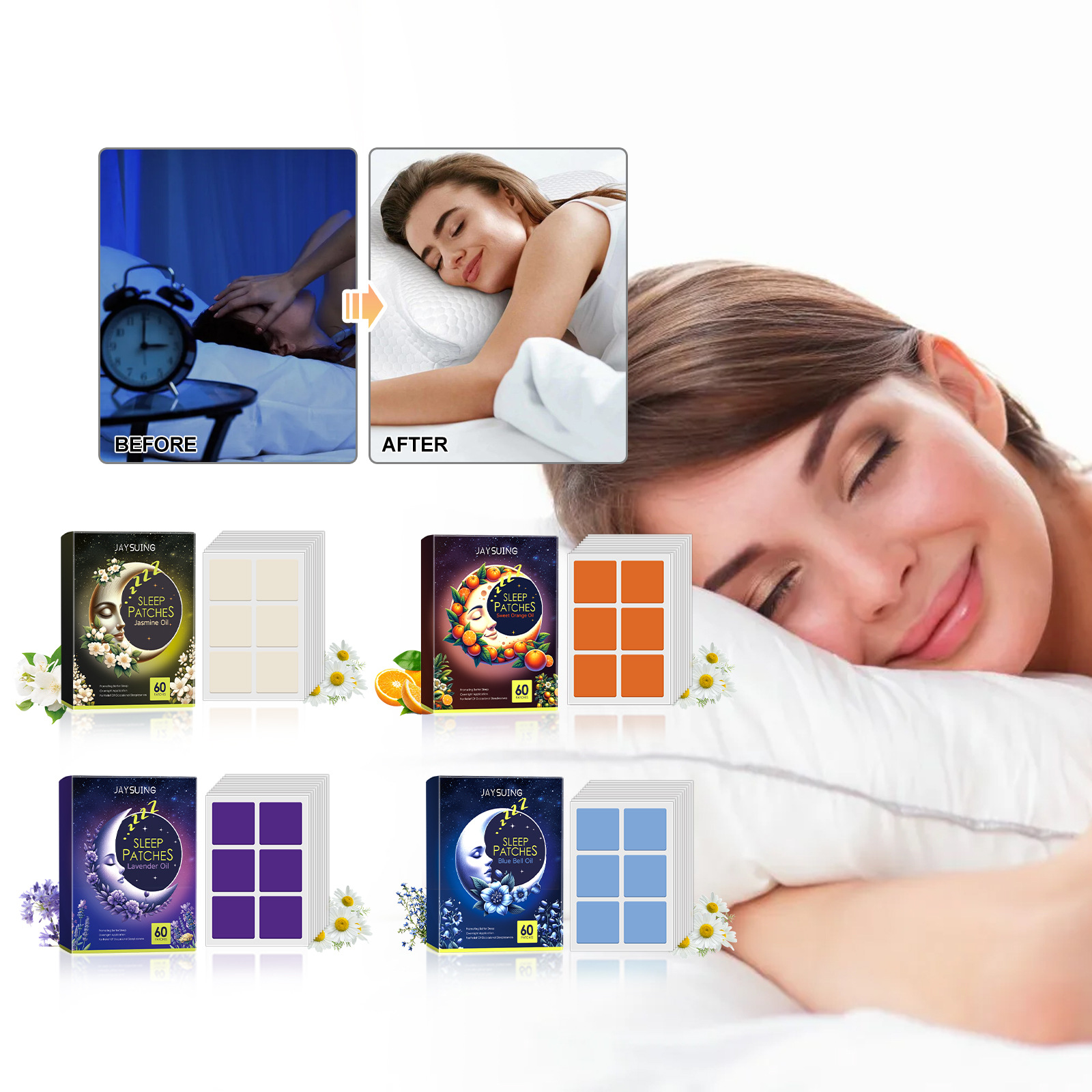 Jaysuing Sleep Patch Comfortable Body Skin Care Nighttime Quiet Sleep Moisturizing Care Patch