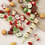 卡通可爱合金苹果汉堡小熊珠子 手工diy手机链项链吊坠饰品配件