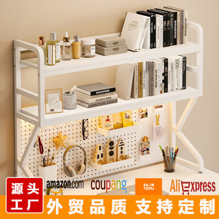 Desktop Storage Rack Office Desk Multi-Layer Iron Table Student Home Computer Desk Hole Board Bookshelf
