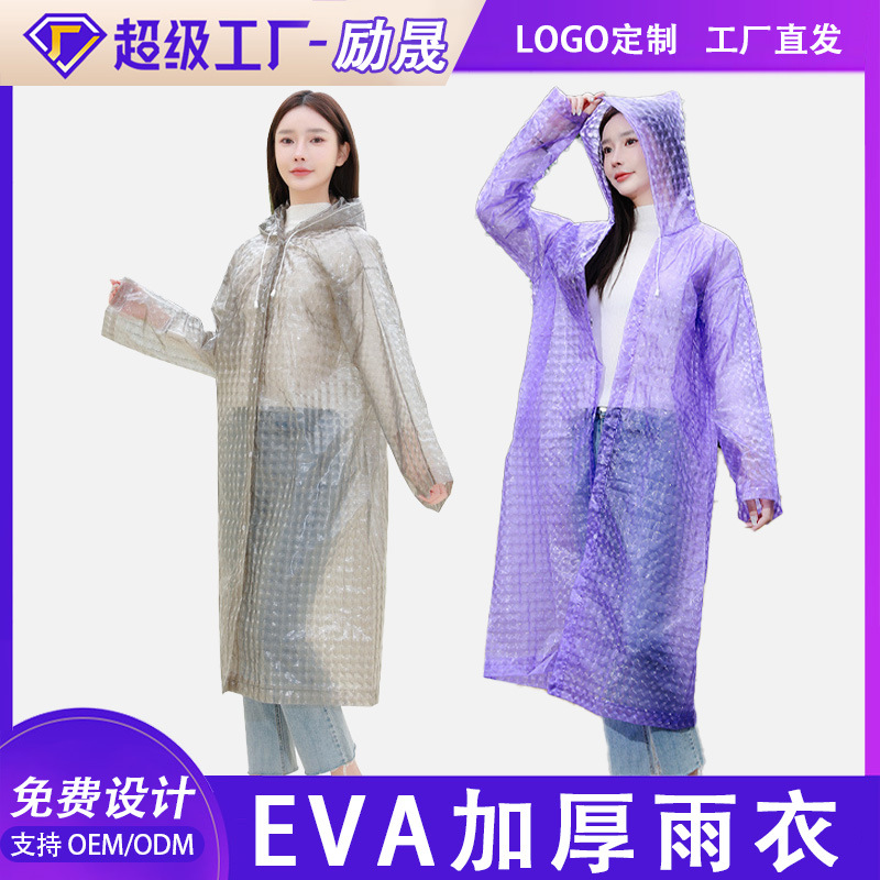 Long travel raincoat for hiking