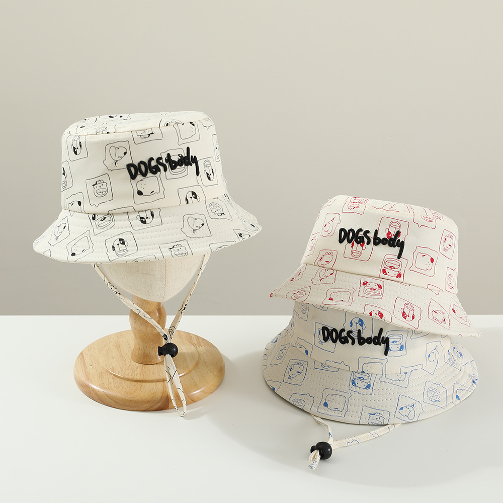 Bebé pescador sombrero primavera y otoño animales dibujos animados impresión sombrero bandeja trabajador hombre y mujer sombrero cuerda ajustable