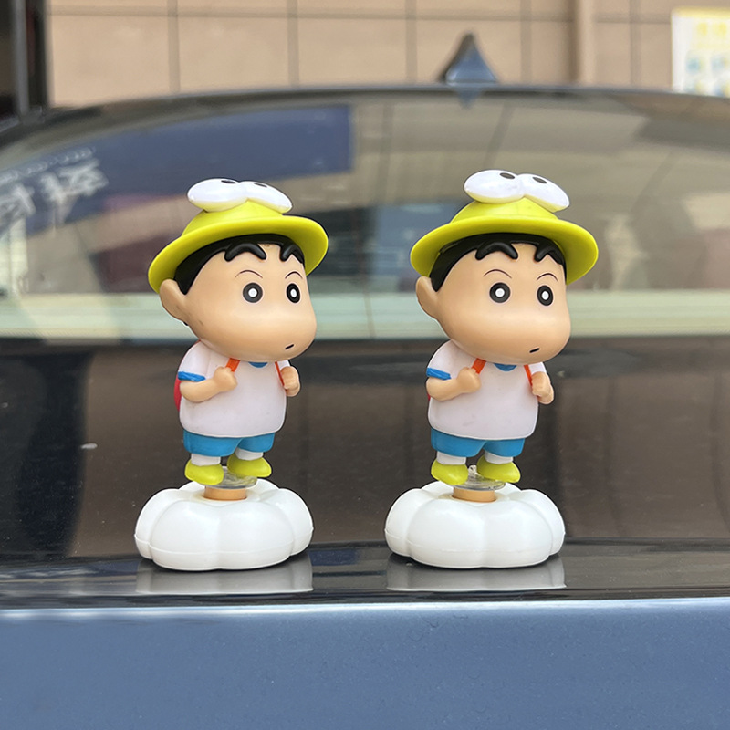 Cute Rotating Shin-Chan Car Ornament, Electric Vehicle Interior Decoration, Car Dashboard Figurine, Office Desk Decoration, Car Exterior Tail Decoration