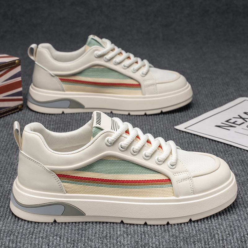 Zapatos de tablero de color personalizado para hombres, nicho, zapatos de moda de todo fósforo de Harajuku, zapatos de hombre de suela gruesa de verano para estudiantes, zapatos deportivos y casuales 2025