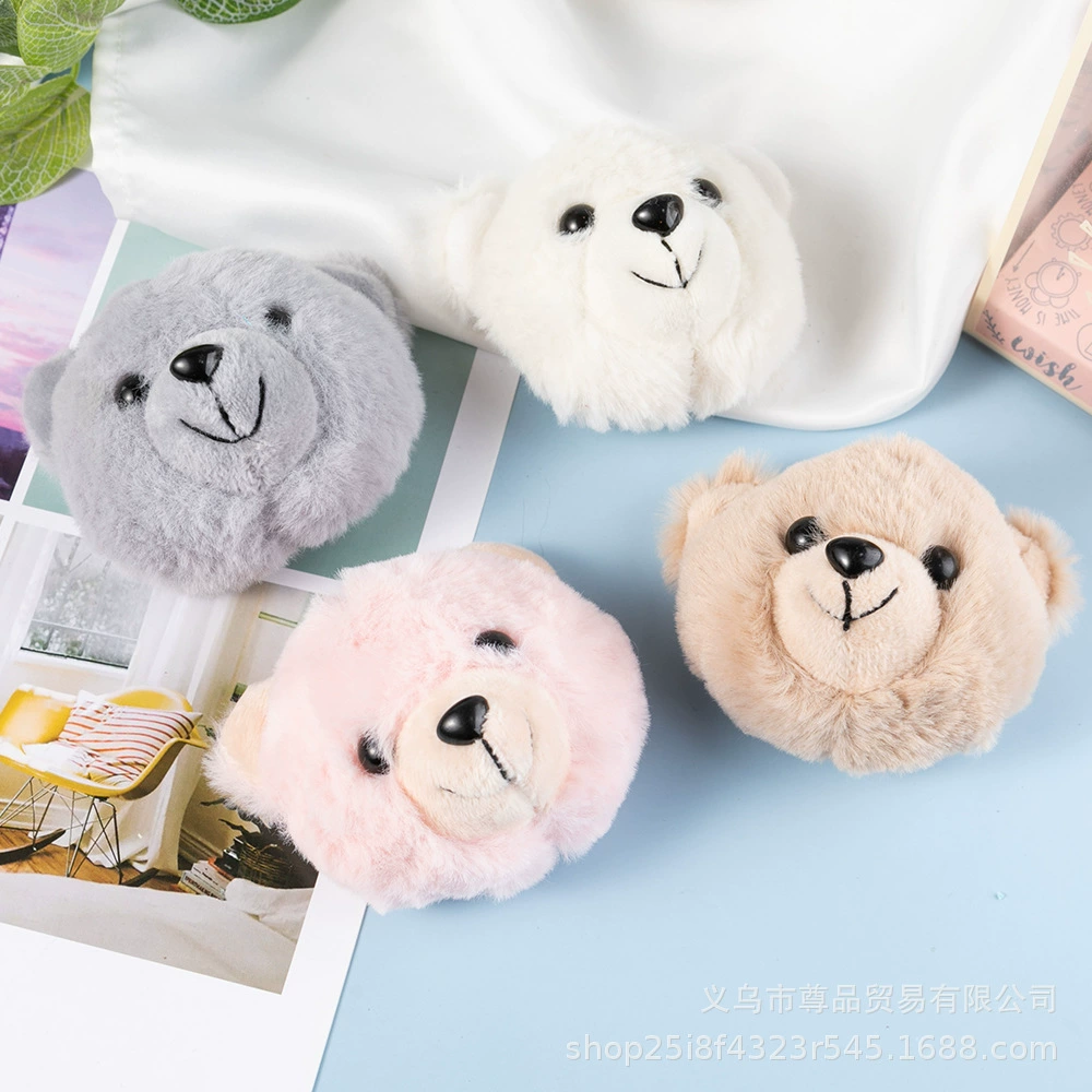 INS Мультяшные украшения длинный меховой шарф с медведем осенне-зимняя плюшевая брошь Xiaodi медведь головной убор сумка аксессуары