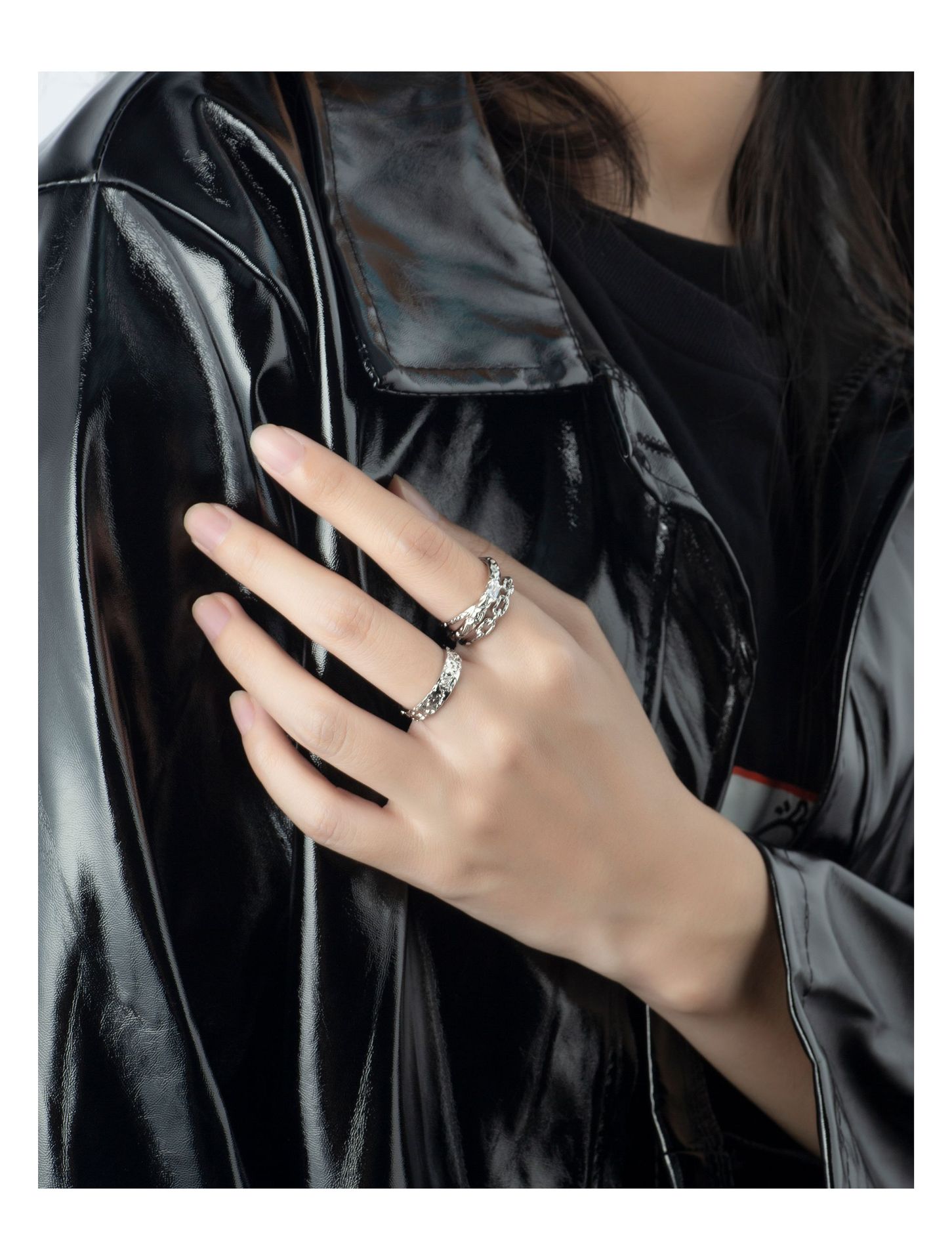 Fashion Geometric Copper Plating Zircon Open Ring