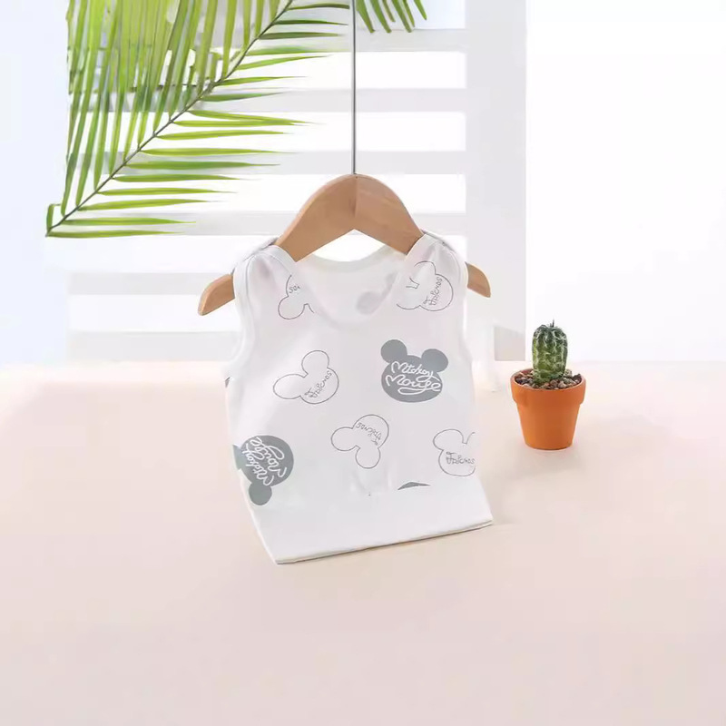 Baby Vest Pure Cotton Boneless Vest for Men and Women Baby High Waist Belly Button Bottoming Intimates Newborn Vest Spring & Fall