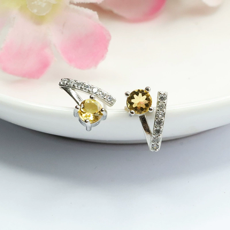 眷钰 Organic crystal earings, earrings, silver needle, accessory, silver 925 sample, wholesale
