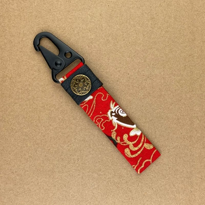 Car style key chain personalized Car key bag - eagle-mouth-keychain-koi-red