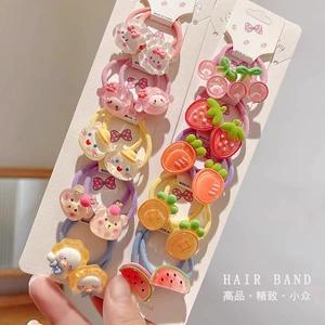 Wine Red Children's Hair Ties That Don'T Damage Hair, Girls' Hair Bands, Baby Hair Ties, Small Rubber Bands, Cute Cartoon Hair Ropes, Girls' Hair Accessories