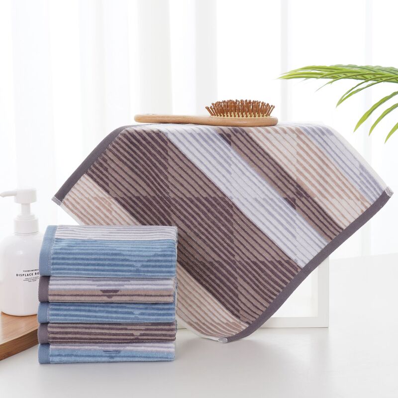 Business men's cut velvet pattern rhombus square towel cotton 45g thick absorbent 34*34cm foreign trade gift