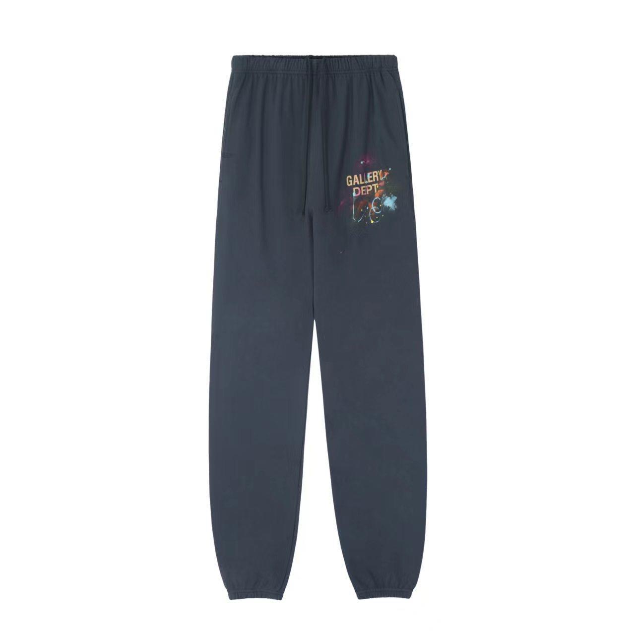 Galería Dept lavado de tinta de salpicaduras de otoño e invierno pantalones forrados de lana de calle alta pantalones de chándal gruesos atados al tobillo Pantalones deportivos hombres