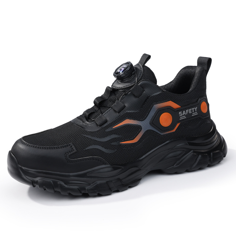 Zapatos de protección laboral de hombre botón ligero transfronterizo zapatos de trabajo respirables zapatos deportivos anti-golpe anti-perforación zapatos de seguridad image 6