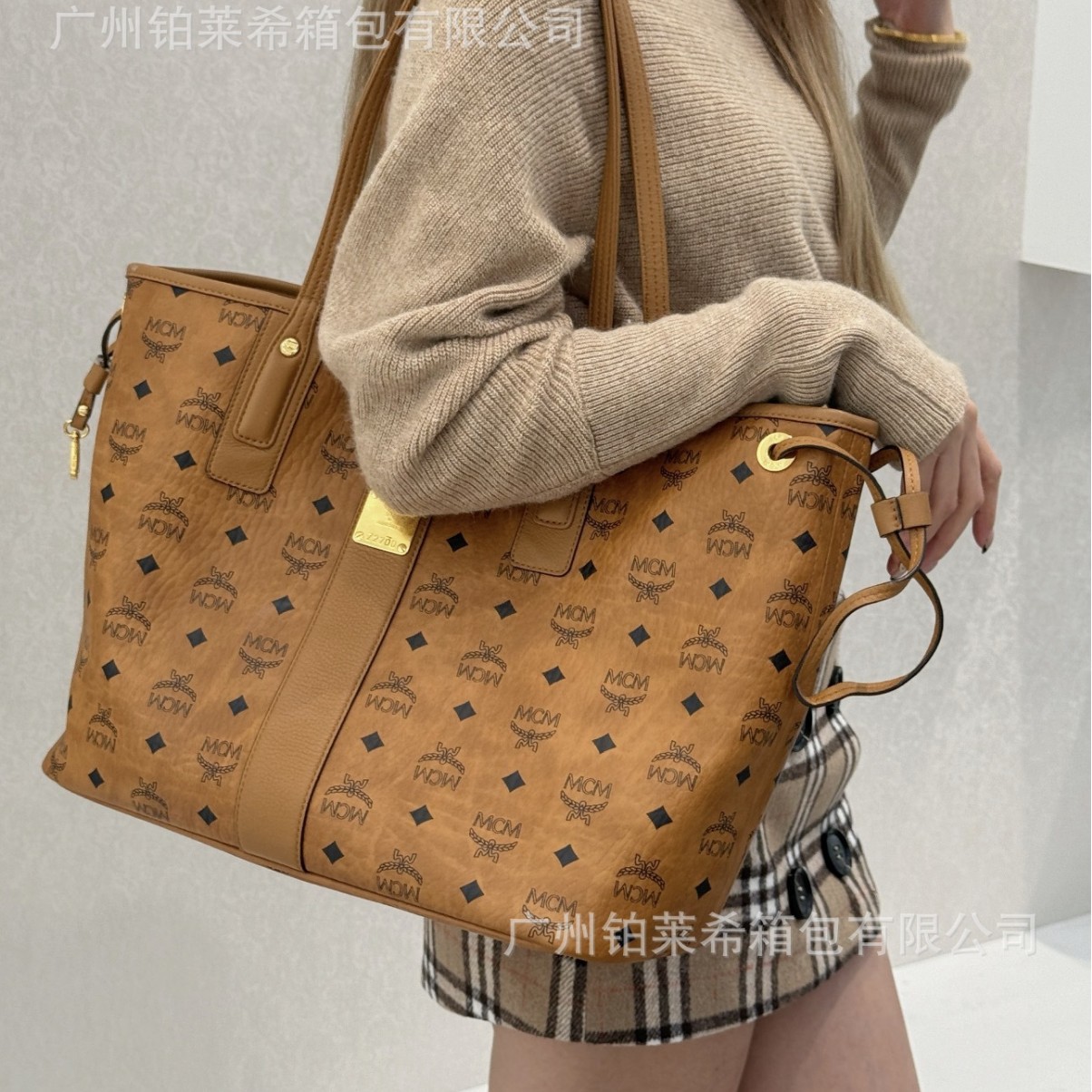 新款MC家轻奢子母托特包大容量购物袋通勤女包时尚百搭手提单肩包