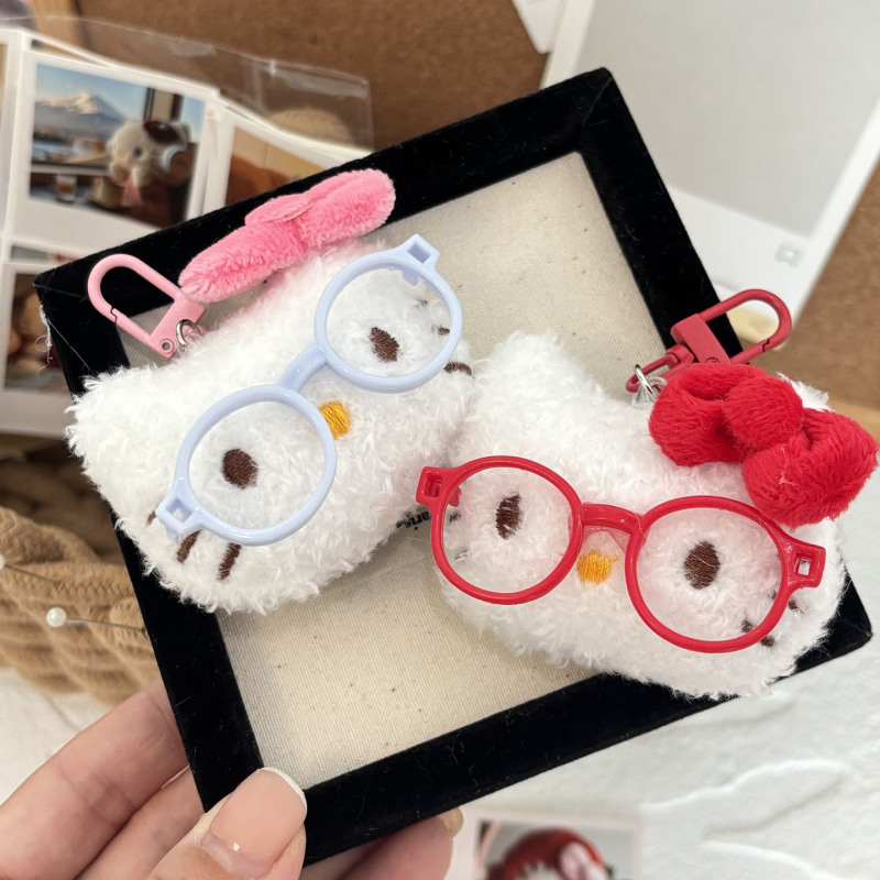 甘い赤メガネ kt 猫ぬいぐるみキーホルダーペンダントインインターネット有名人学生スクールバッグアクセサリーギフト卸売|undefined