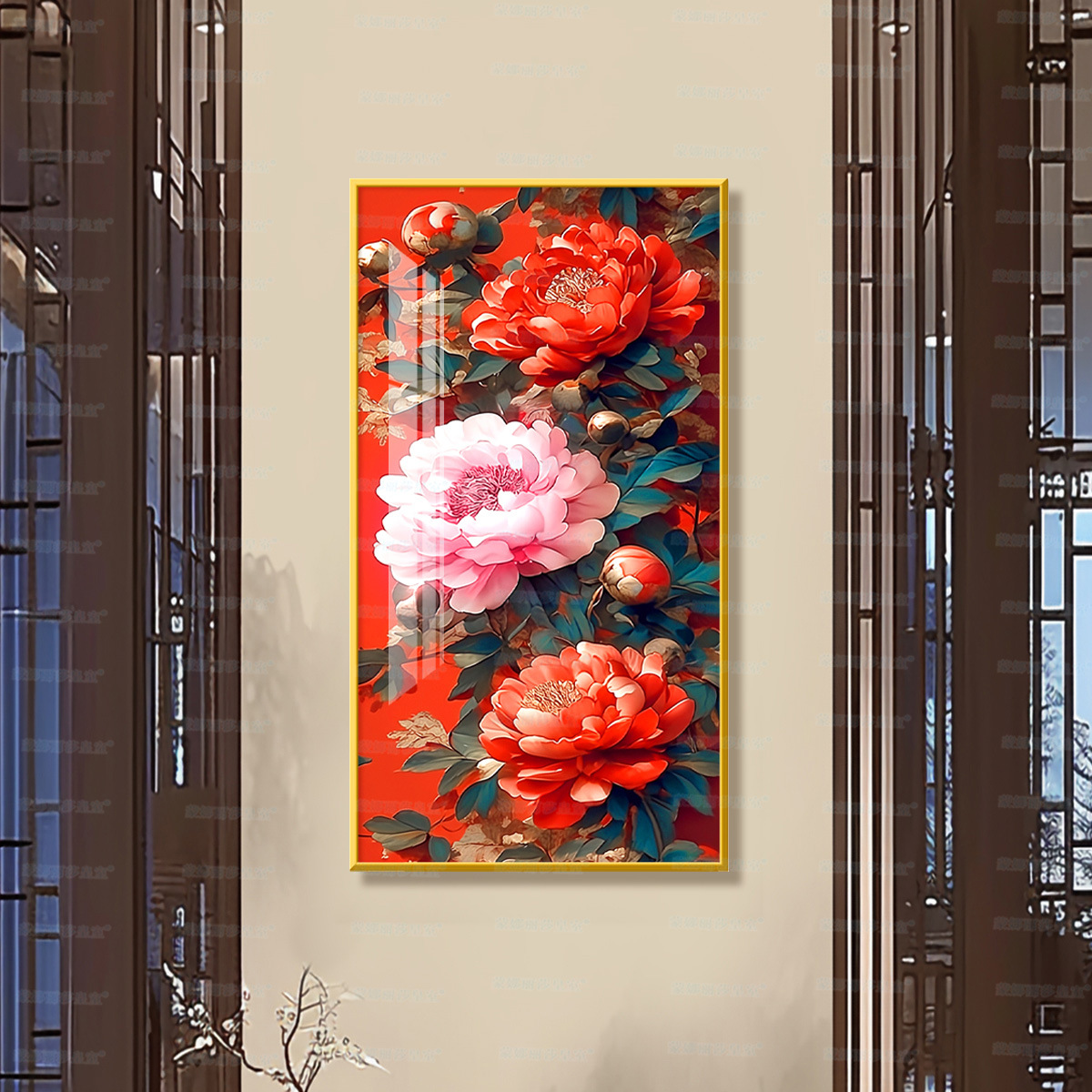 [Algodón importado] Mona Lisa Real bordado cruzado floreciente como brocado atmósfera moderna de peonía festiva hecha a mano image 4