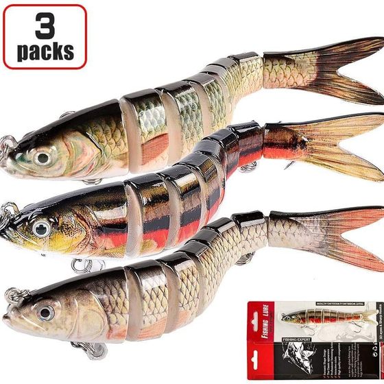 14cm 23g Bionic Multi-Section Fish 8-Section Lure Bait for Bass, Snakehead, Mandarin Fish, and General Freshwater and Sea Fishing