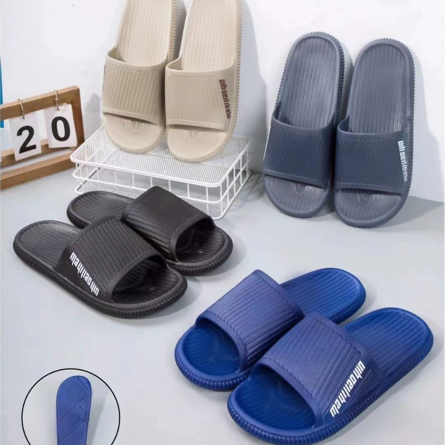 Оптовая продажа лето новый Bomei Y серии мягкое дно ванной простой мужской тапочки домашний материал ПВХ двойной размер мужской тапочки