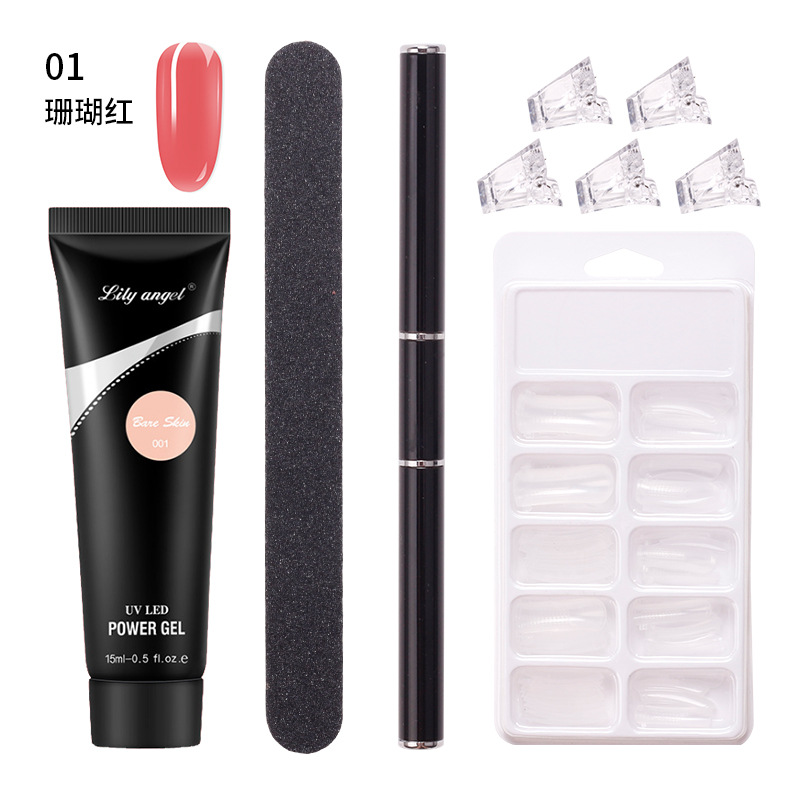 Suministro directo transfronterizo de extensión de uñas pegamento titular sin papel extensión rápida modelo de cristal sin dolor traje de clip de pegamento de cristal