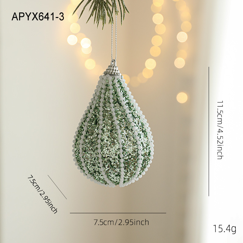 Nueva espuma verde bola de Navidad colgante de sexo opuesto polvo brillante polvo adhesivo árbol de Navidad colgante bola decoración colgante diseño