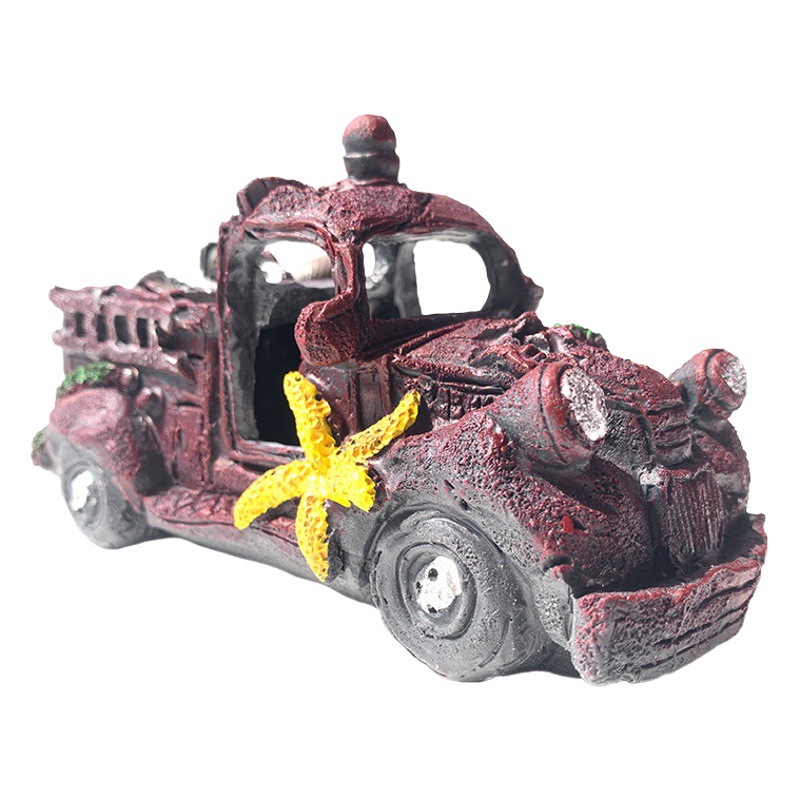 Camión de resina Escarabajo clásico coche autobús peces y camarones escape casa acuario Coche