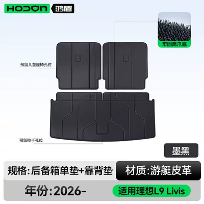 Trunk Mat: Interior Modification Accessories - jet-black-single-cushion-back-cushion-ideal-l92026-2026livis