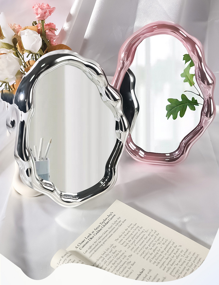 552g Weight Mirror Makeup Tools Types 1 Piece Quantity Plastic Material Irregular Pattern Cute Style Cute Irregular Plastic Mirror 1 Piece 3