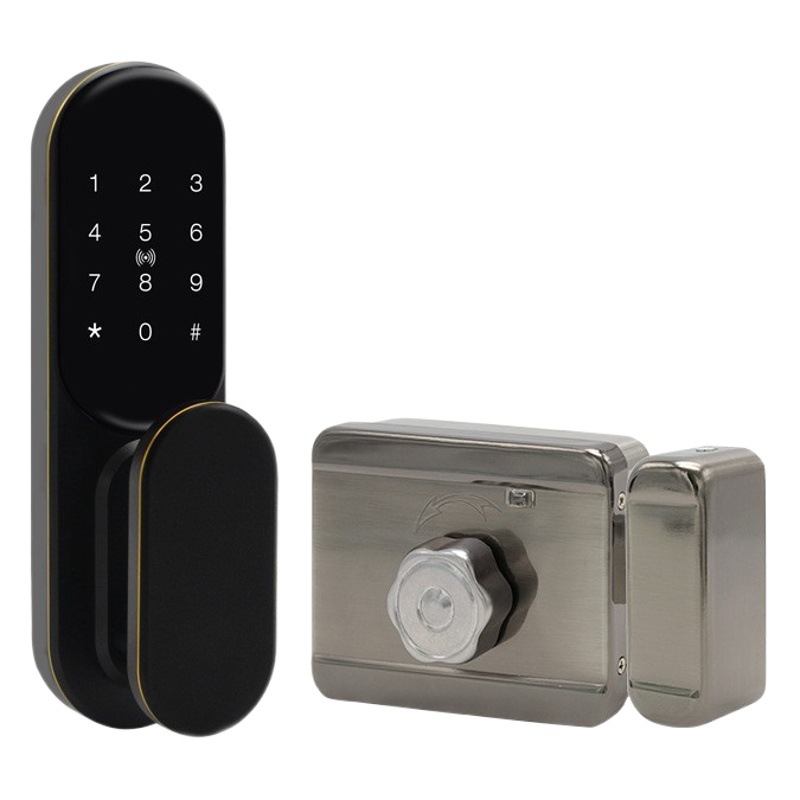 Cerradura de contraseña de huellas dactilares sin cableado Cerradura de control remoto inteligente Cerradura de control eléctrico de huellas dactilares de apartamento Control DE ACCESO Cerradura de puerta de casa de alquiler integrada