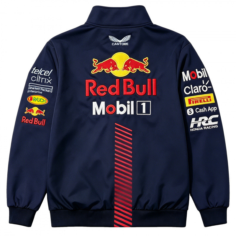 2026F1 Red Bull Racing Team Racing Suit Fleece Windproof Jacket Hooded Cardigan Autumn and Winter Cycling Suit Cross-Border in Stock