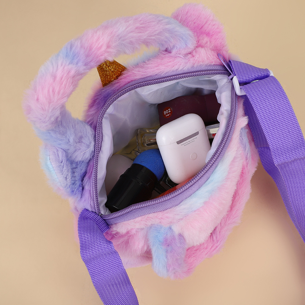 Nuevo unicornio de peluche, bolso de hombro de ojos grandes, bolso de hombro de niñas, pequeña princesa, bolso lindo, regalo para niños