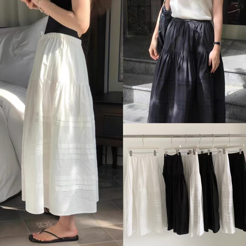 In Stock~Ou*Ce Korea Dongdaemun 26 Spring New Fashion Stylish Versatile Fluffy Cake Long Skirt for Women