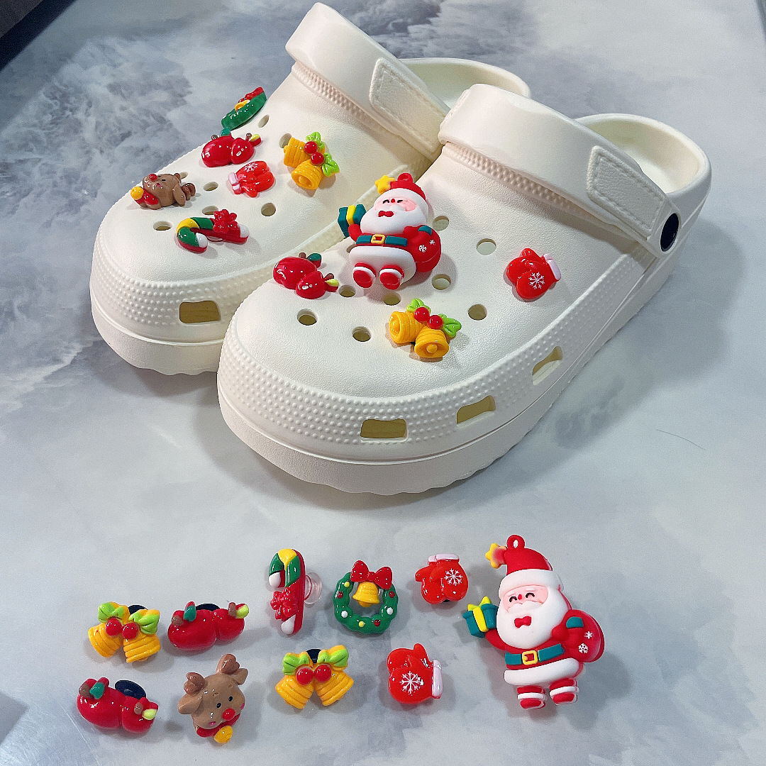 40g Weight Shoe Buckle Shoe Accessories Type 1 Set Quantity Christmas Christmas Tree Santa Claus Shoe Accessories Resin All Seasons Shoe Buckle