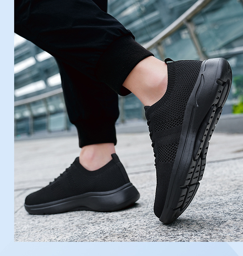 Summer Cross-border Men's Large Size Casual Sports Versatile Flat Shoes, Lightweight Breathable Fly-knit Trendy Shoes_vogvips.com