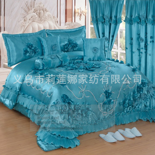 Wedding Quilt 10-Piece Bedding Set Wholesale Home Textile Multi-Piece Bedding Set Black Foreign Trade Exclusive Supply