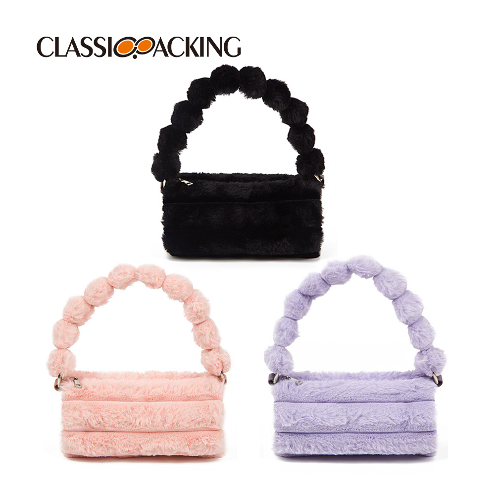 Color del caramelo del otoño y el invierno de La felpa del bolso de moda todo fósforo nicho diseño cilindro bolsa ins estilo Chanel bolso de las mujeres