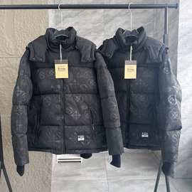 冬季福神潮牌全暗纹提花连帽棉服同款个性百搭保暖男棉袄夹克潮流