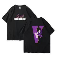 Factory Wholesale VLONE Men's Big V Pigeon Print T-Shirt Streetwear Hip Hop Couple Short Sleeve Tee