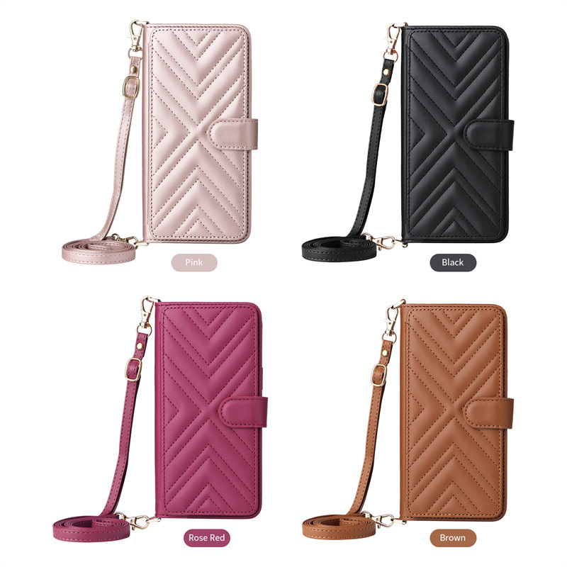 Étui portefeuille en cuir multifonction avec porte-cartes pour iphone 16 pro max_voghion.com